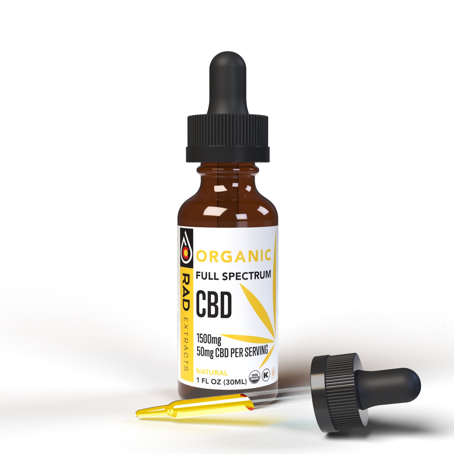 Bulk 1,500mg/oz Organic Certified Full Spectrum CBD Tincture Blend