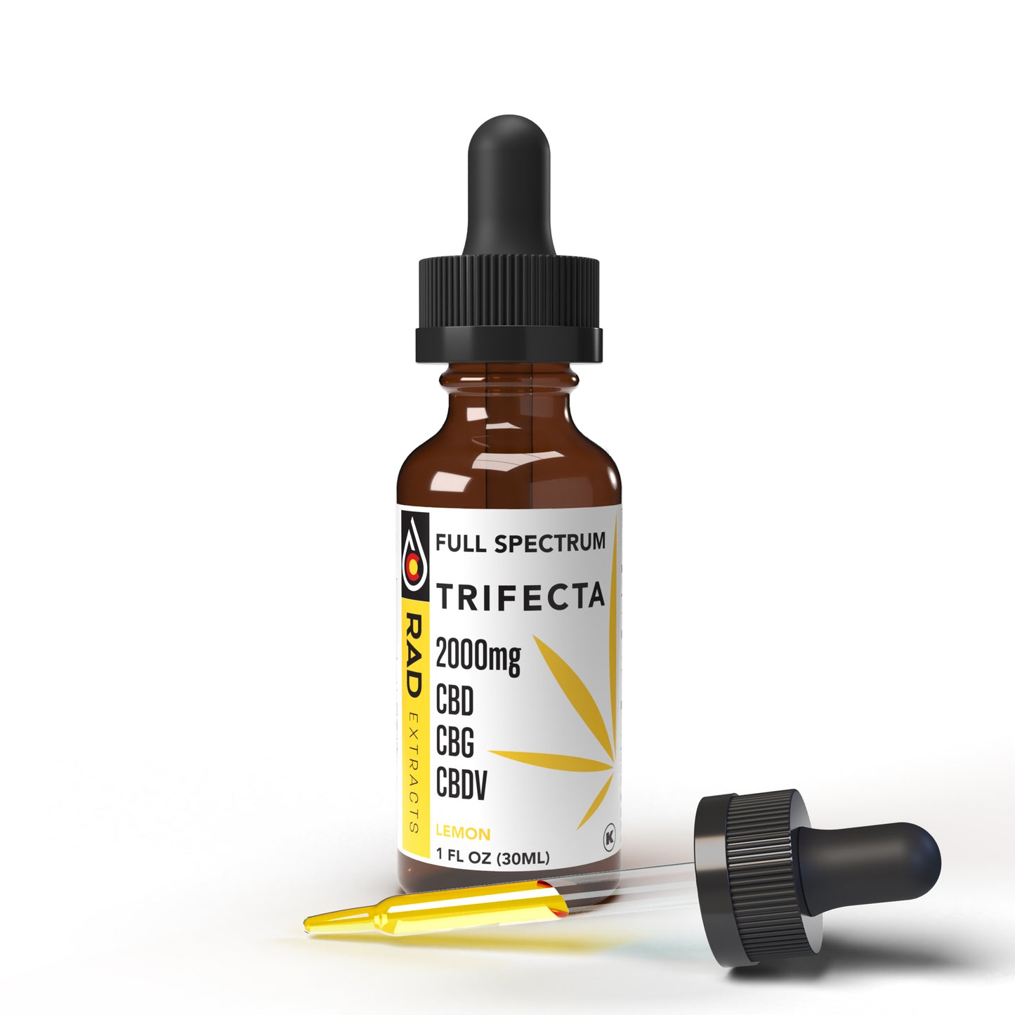 Bulk 2000mg Trifecta Tincture-CBD/CBG/CBDV Full Spectrum Tincture Lemon Flavor