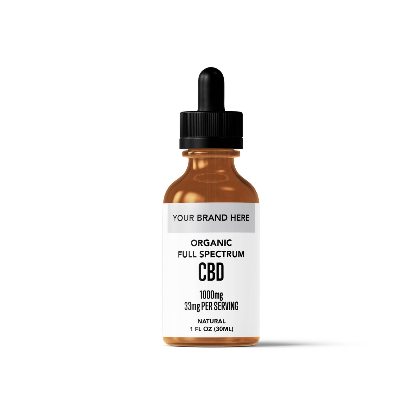 White-Label 1,000mg Organic Certified Full Spectrum CBD Tincture